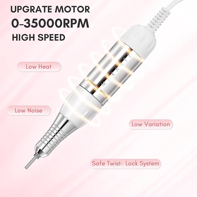 Makartt Nail Drill Professional 35000RPM Electric Nail File Machine, Genesie Nail Efile with LCD Screen, Drill Bit Set for Acrylic Gel Nails Removing, Shaping, Polishing, Nail Tech Salon Home DIY Use