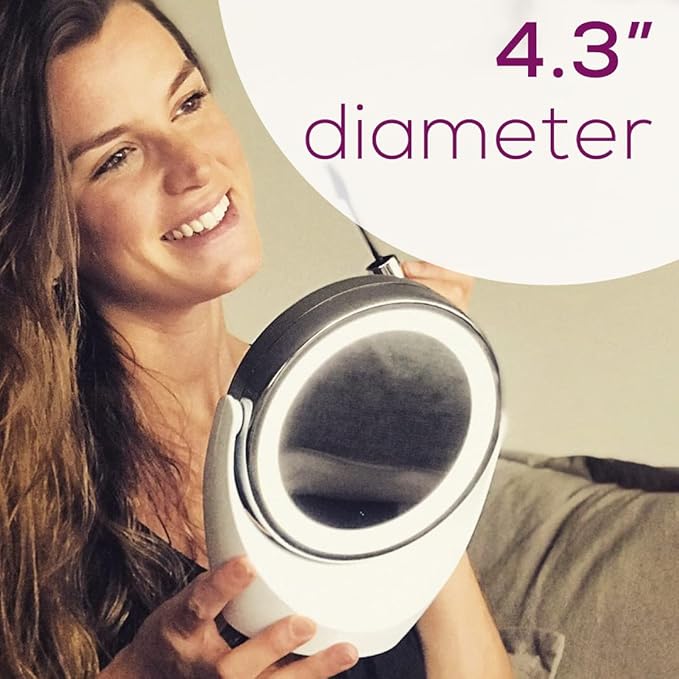 Beurer 5x Magnifying Double-Sided Cosmetic Vanity Makeup Mirror Illuminated | LED Lights | 360° Degree Swivel Rotation| Cordless | BS49