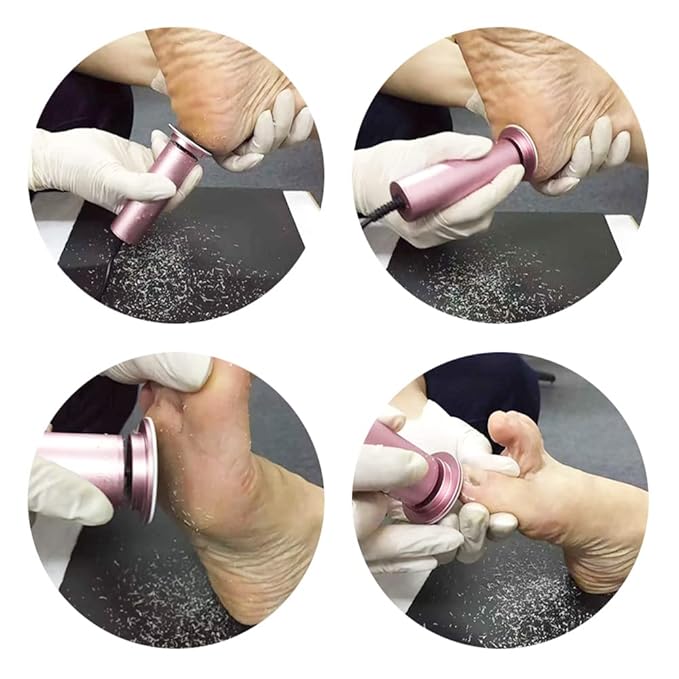 Electric Callus Remover for Feet Speed Adjustable Electric Foot File with 60pcs Replacement Sandpaper Discs Pro Pedicure Foot Filer Dead Dry Hard Skin Calluses Foot Grinder Pink