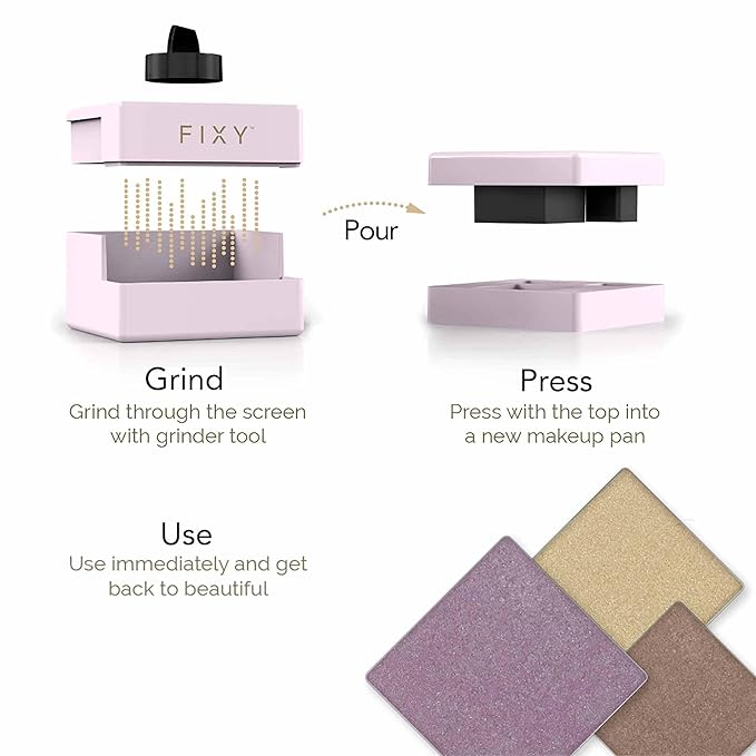 FIXY Makeup Repair Kit - Repressing tool for Eyeshadows, Blush & Highlighter or Depot | Organize Makeup Square Pans in Makeup Palette with Mirror | Makeup Artist Must Haves