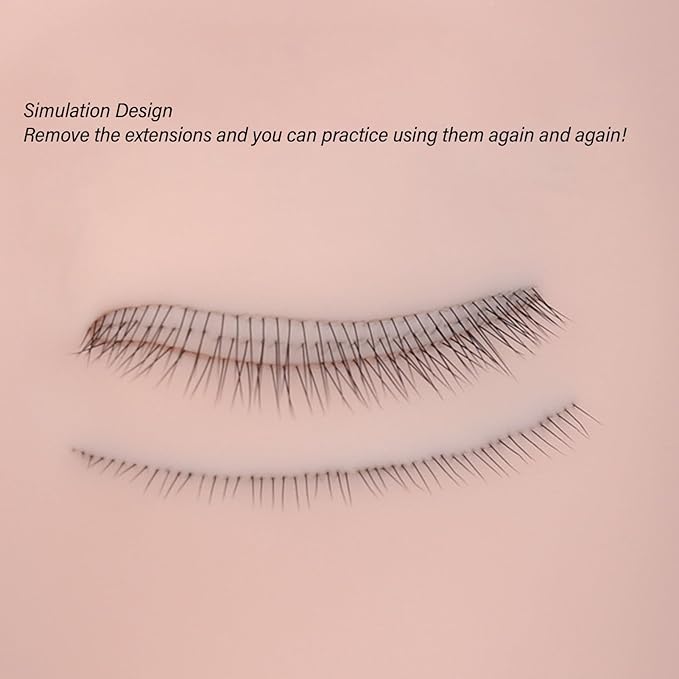 Soft Silicone Mannequin Head for Beginner Lash Extensions Practice, Beauty Training Institutions, and Eyelash Salons