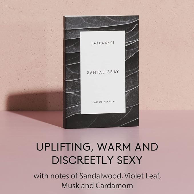 Lake & Skye Santal Gray Eau de Parfum, Long Lasting Fragrance, 0.06 fl oz (2 ml) - Aromatic, Woody, Spicy