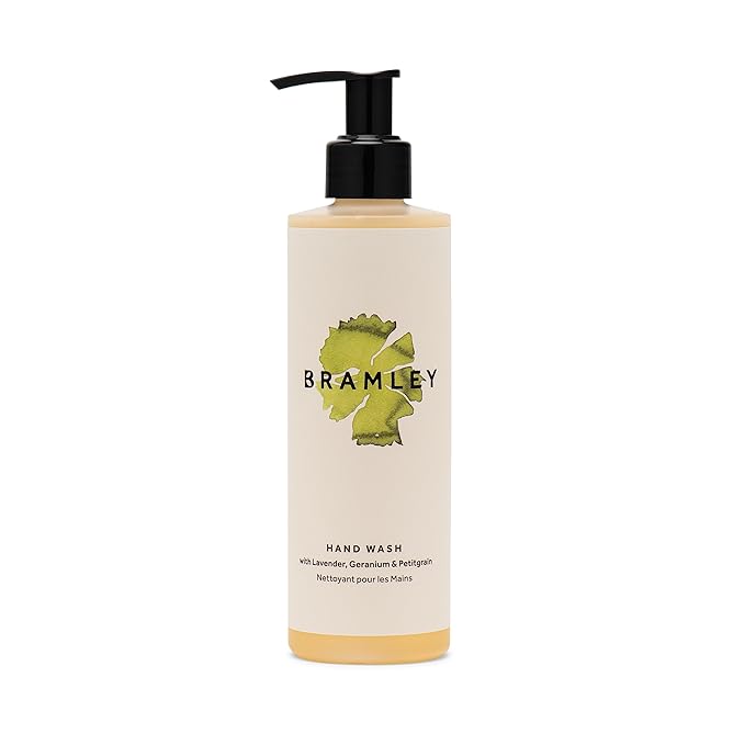 BRAMLEY Hand Wash, 250ml | Lavender, Geranium & Petitgrain Essential Oils | Natural Hand Wash with 100% Natural Fragance | Liquid Hand Soap | Vegan and Cruelty Free | Gift | Green living | Gift