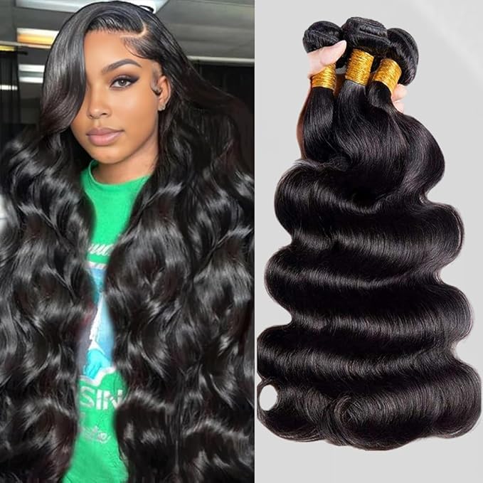 Bundles Human Hair 20 22 24 Inch 3 Bundles Human Hair Body Wave 12A Grade Soft And Full 100% Human Hair Bundles For Women