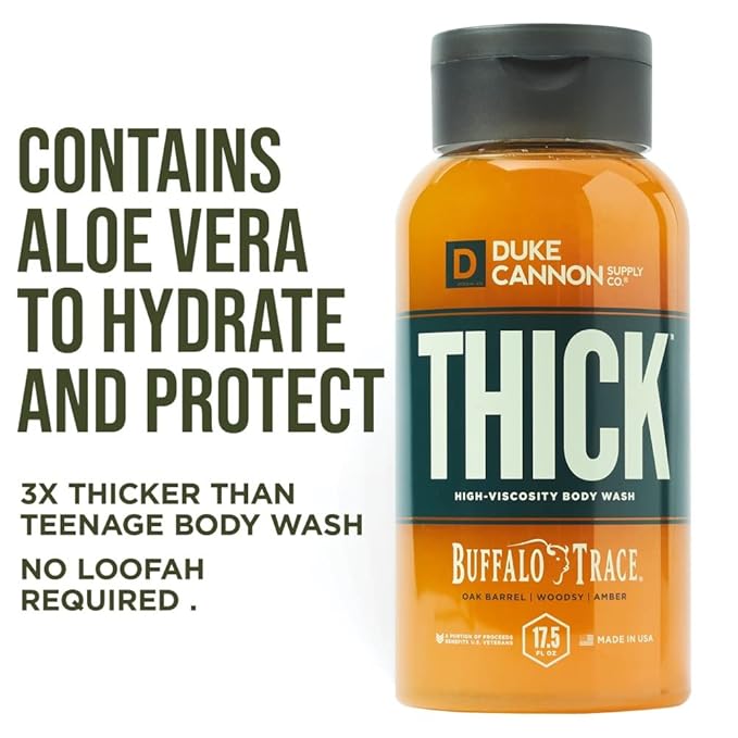 Duke Cannon Supply Co. THICK High-Viscosity Body Wash for Men Smells Like Bourbon Oak Barrel Multi-Pack - Premium Ingredients, Plant-Based Thickeners, Superior Lather, Exfoliating, 17.5 Fl Oz (3 Pack)