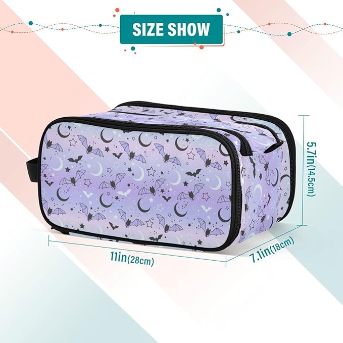 MNSRUU Starry Sky Makeup Bag - Large Capacity Travel Toiletry Bag with Cosmetic Organizer
