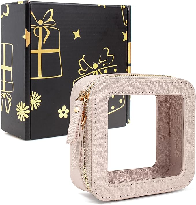 Small Makeup Bags for Purse TSA Approved Toiletry Bag Small Cute Clear Toiletry Bags for Carry-on Traveling Travel Size Car Accessories Essentials Organziation Storage for Women Girls(Off White, Mini)