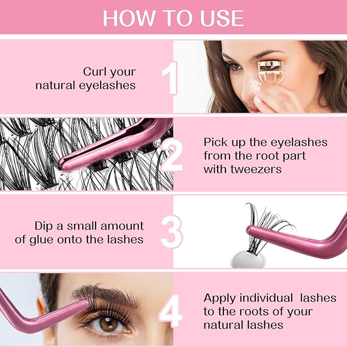 280 Pcs Individual Lashes 30D-C-0.07-16 Cluster Lashes C D Curl Wispy Lashes Bottom Lashes DIY Lashes At Home（30D-C-0.07-16）