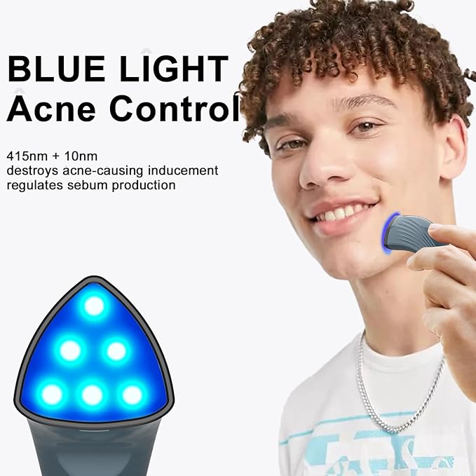LED Acne Foe - Acne Spot Pimple Zit Treatment Device Red and Blue Light Therapy for Face, Facial Aesthetic Device, Blue