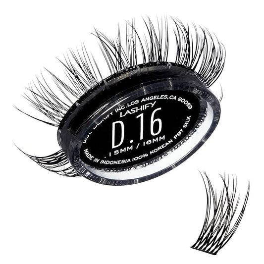 Lashify Drama 16mm Gossamer Eyelash Extensions Refill, Black, Easy DIY False Lashes for a Natural Look
