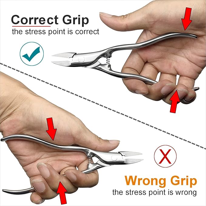 Long Handled Toenail Clippers for Seniors Thick Nails, Ultra Sharp Toe Nail Clippers for Men, Heavy Duty Stainless Steel, 5pcs Set