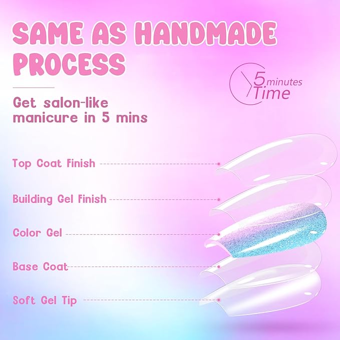 Press on Nails Short - 5 Styles Unique Two-color Ombre Square Cat Eye Press on Nails, Bt Art Box Press On Nails, Soft Gel x Coat Nails False Nails in 16 Sizes - 160 PCS Stick On Nails Kit