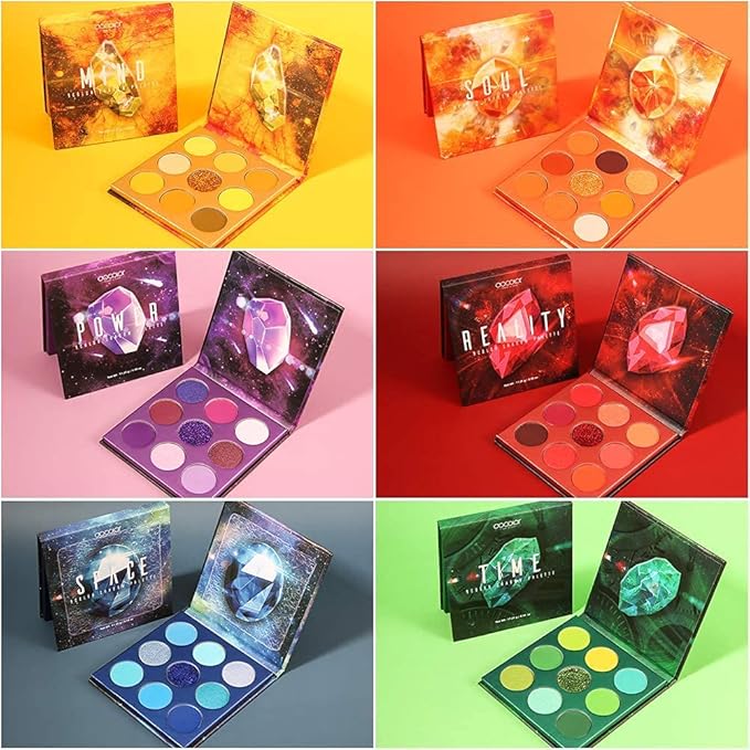 docolor 54Colors Gemstone Eeyshadow Palette +10Piece Neon Green Makeup Brushes Set Ultra Pigmented Matte Shimmer Metallic Natural Blendable Cream Powder Long Lasting Waterproof Make Up Eye Shadow