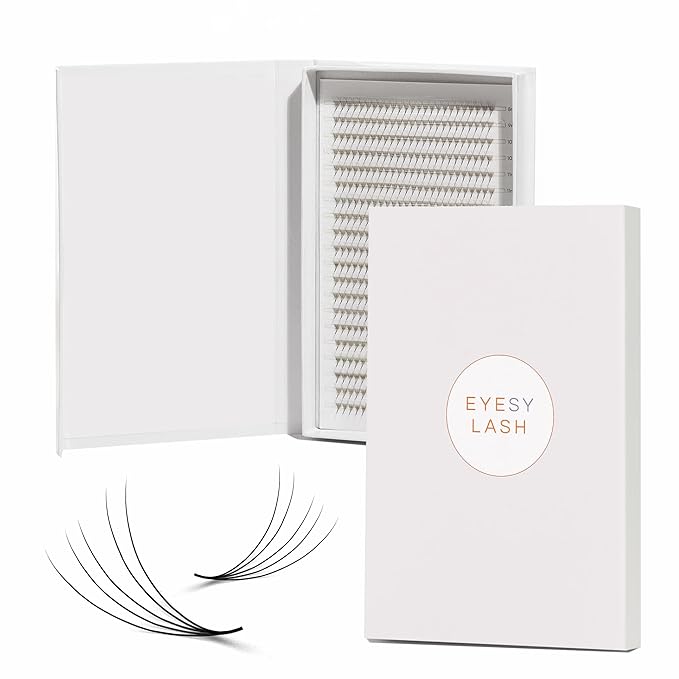 600 Easy Promade Fans - 5D 0.07 Curl CC Mixed Lengths 8-16mm - Ultra Speed 20 Lines Eyelash Trays Volume Premade Lash Fans Handmade Pre Made Eyelash Extensions Fluffy Soft Pointy Base