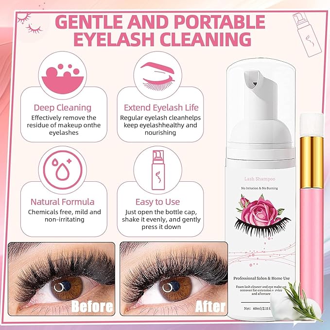 DIY Fluffy Lash Extension Kit 900Pcs D Curl 9-18mm Lash with Lash Bond and Seal,Quick Glue Remover Lash Shampoo Cleansing Brush Wristband Tweezers Eyelash Brush Mini Applicator (LASH005)