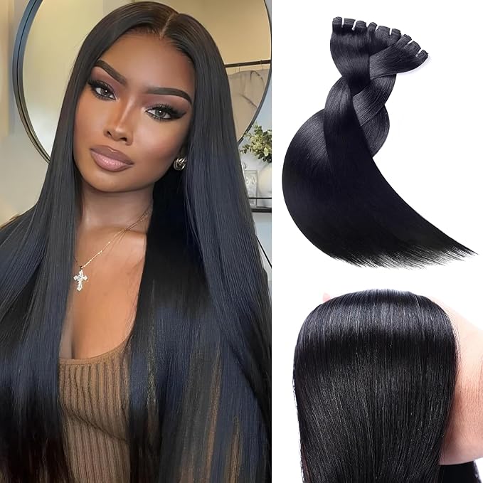 16A 50g Straight Bundles Human Hair 1 Bundle 100% Unprocessed Real Human Hair Extensions 18 Inch Raw Human Hair Natural Black Color