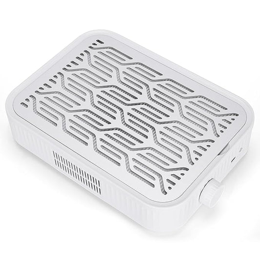 600Pa Powerful Acrylic Nail Dust Collector with Reusable Filter, 1500mAh Vacuum Fan Dust Collector, Electric Nail Dust Collector for Acrylic Nail Polishing, Low Noise, Nail Tech Salon, Home