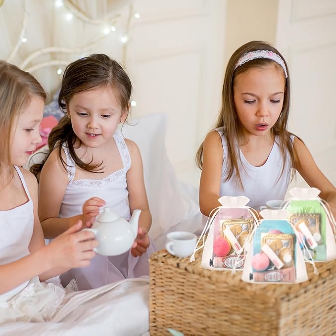 84 Pcs Spa Party Supplies Facial Masks Eye Patches Hand Cream Lip Balm Foot Bath Bombs Compressed Towel Organza Bags Spa Party Favors Sleepover Kit Birthday for Most Skin Type