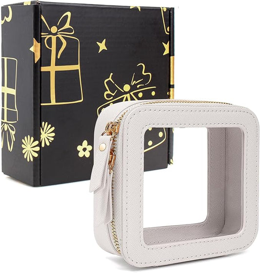 Small Makeup Bags for Purse TSA Approved Toiletry Bag Small Cute Clear Toiletry Bags for Carry-on Traveling Travel Size Car Accessories Essentials Organziation Storage for Women Girls(White, Mini)