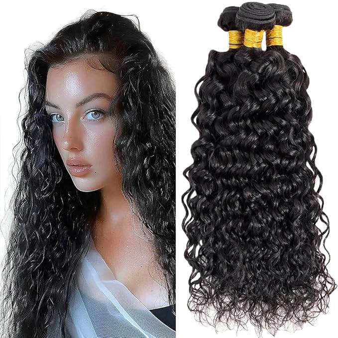 Natural Color Curly Weave Bundles Human Hair Curly Bundles Color 1B Brazilian Human Hair Weave Extensions Soft and Silky for Black Women 18 20 22 Inch