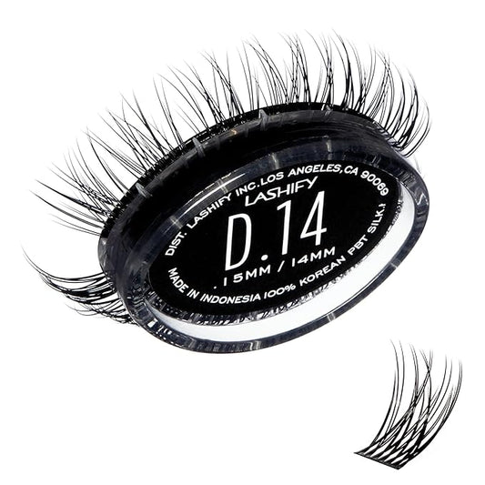 Lashify Drama 14mm Gossamer Eyelash Extensions Refill, Black, Easy DIY False Lashes for a Natural Look