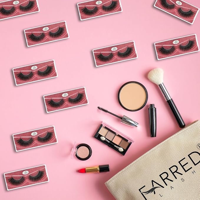 FARRED Wholesale Faux Mink Lashes 30 Pairs 3D A03 Medium Length Vegan Eyelashes Fluffy Volume Strip Lashes Bulk Fake Mixed Natural Look 3D False Eyelashes (3D A03)