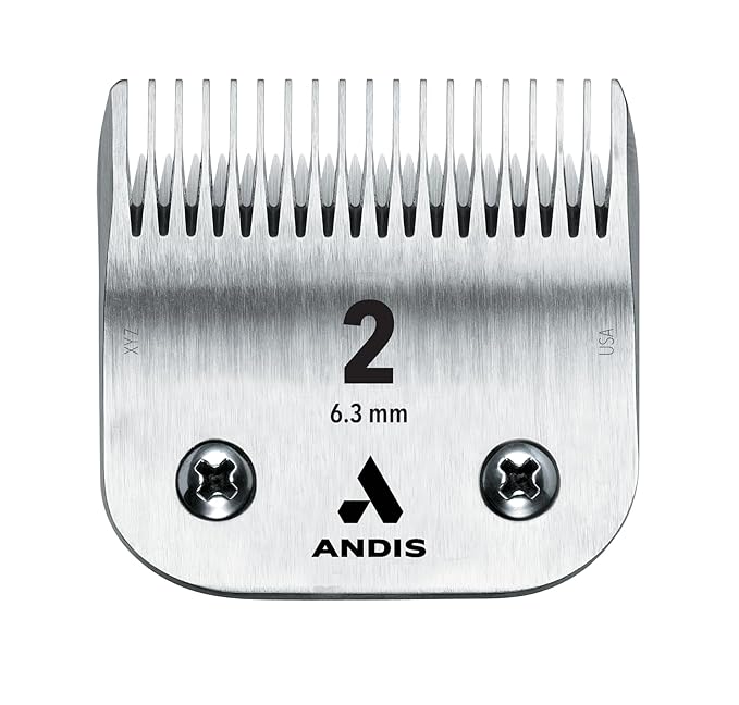 Andis – 64078, Ultra-Edge Carbon Infused Steel Blade – Detachable Clippers with Unique Hardening Process, Long-Lasting Chrome Plated Blade – for AGC, BDC, BGC, MBG Series - Size 2, 1/4-Inch, Chrome