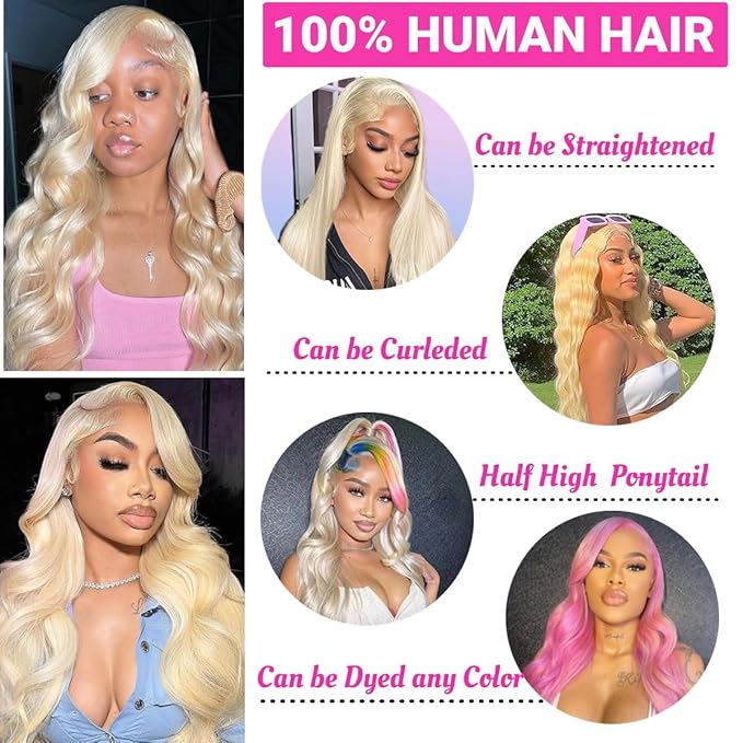 24 Inch Blonde Wig 613 Body Wave Lace Front Wig 13x4 HD Lace Frontal Pre Plucked With Baby Hair Glueless Wig For Women 200 Density
