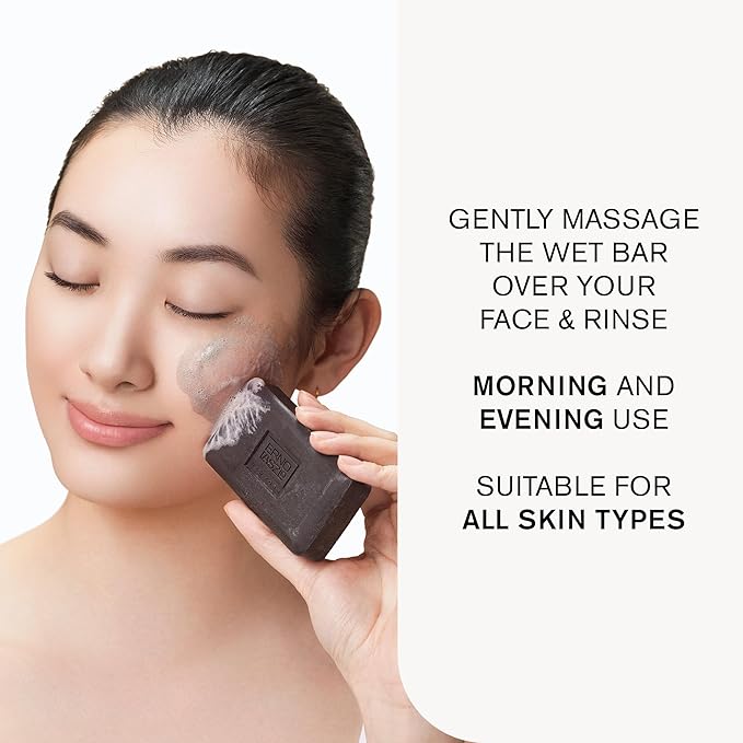 Erno Laszlo Sea Mud Deep Cleansing Bar for Skincare, Charcoal Cleansing Face Bar Purifies, Unclogs Pores, Absorbs Excess Oil, 3.4 Oz, Black