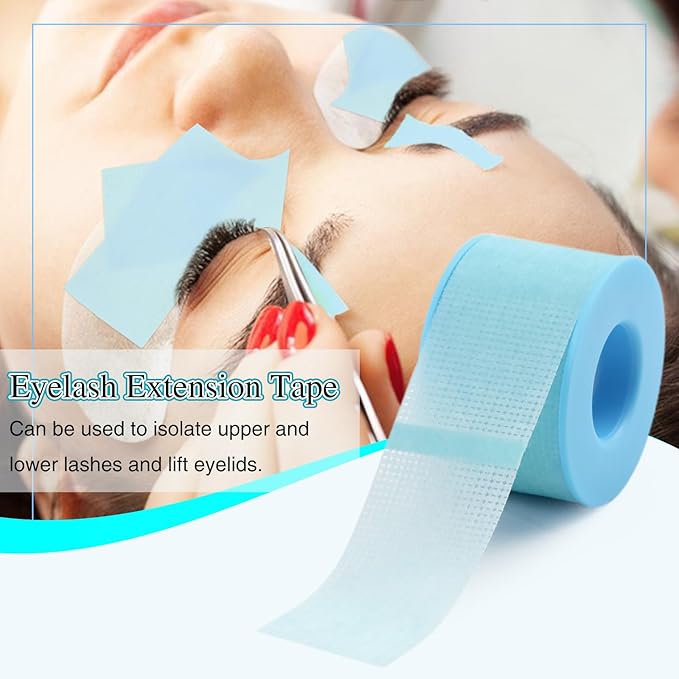 6 Rolls Lash Tape for Eyelash Extensions,Eyelash Tape Silicone Gel Eyelash Extension Tape for Sensitive Skin Pain-Free Removal Lash Extensions Tape(1in x 4yd, 6Rolls,Blue)