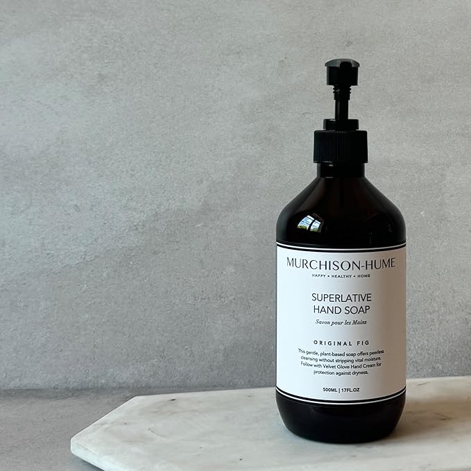 Murchison-Hume Luxury Vegan Hand Soap with Pump Dispenser, Moisturizing Hand Wash, SLS, Paraben & Cruelty-Free, 17oz (Original Fig)