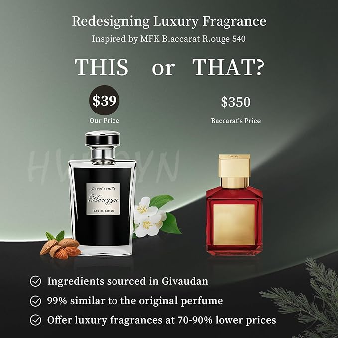 Almond Saffron - Eau de Parfum - Inspired by B.accarat R.ouge 540 - Luxury Scent Vegan Perfume Spray for Women & Men - 1.7 fl.oz. (50ml)