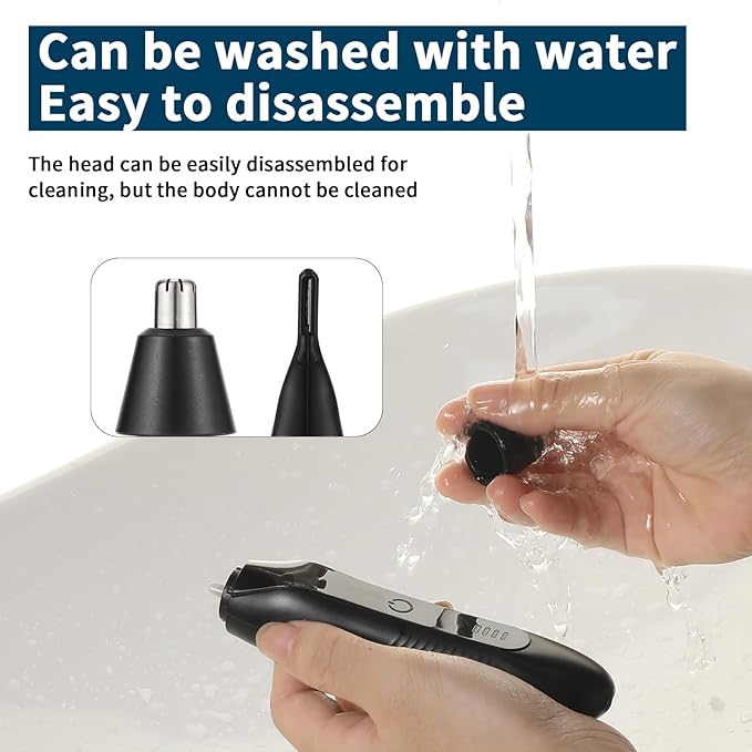 Ear and Nose Hair Trimmer for Men, 2025 Professional Painless USB Rechargeable Eyebrow & Facial Hair Trimmer for Men Women, Powerful Motor, Dual Edge Blades, IPX7 Waterproof for Easy to Clean