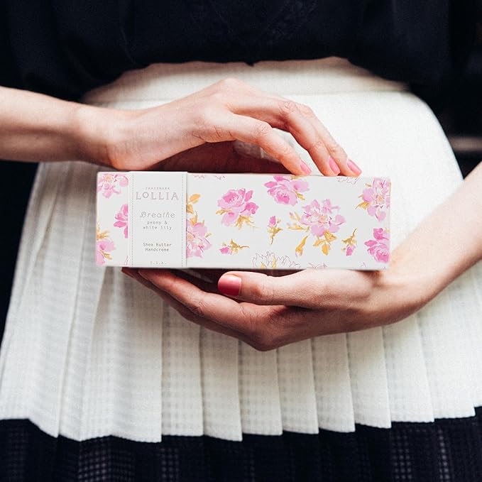 LOLLIA Handcreme, 4 oz Breath Scented Hand Cream for Women, Moisturizing Hand Lotion for Dry Hands, Shea Butter & Cocoa Butter, Quick Absorbing Lotion