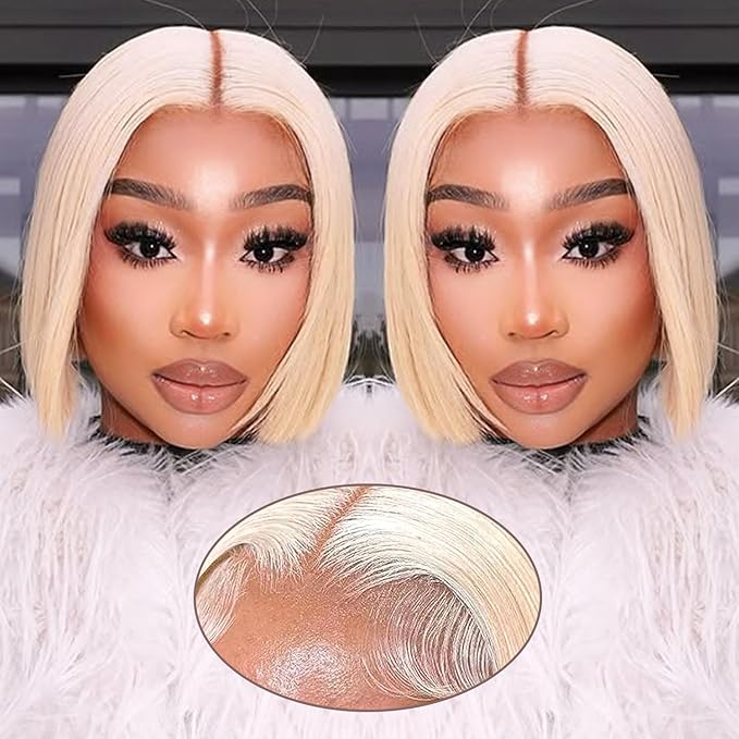 613 Blonde Lace Front Wigs Human Hair 13x4 180% Density Straight Lace Frontal Wig Human Hair Pre Plucked With Baby Hair HD Lace Front Wigs Human Hair For Women(12inch)