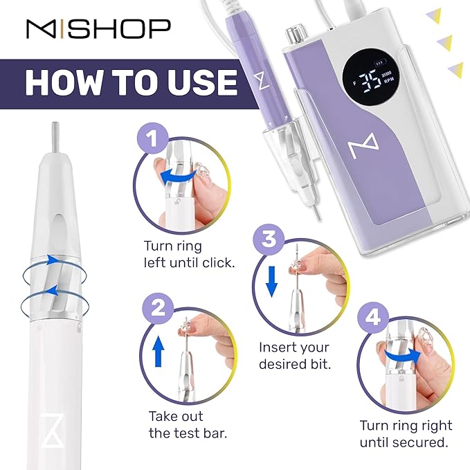 M - Ying Yang Brushless Nail Drill - Gift for Her - 35K RPM Wireless Powerhouse, 85w, Aluminum Alloy Shell, Ultra Quiet Operation for Smooth Precision Nail Art (Black)