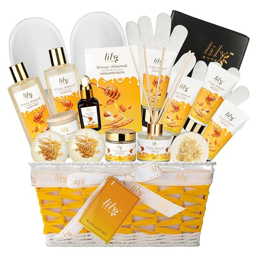 Mothers Day Gifts for Mom - 18-Piece Luxury Bath & Body Gift Basket Set for Women, Spa Gift Basket Self Care & Pampering Gifts for Her | Christmas, Birthday Gifts, All Occasion Present with Bath Bomb