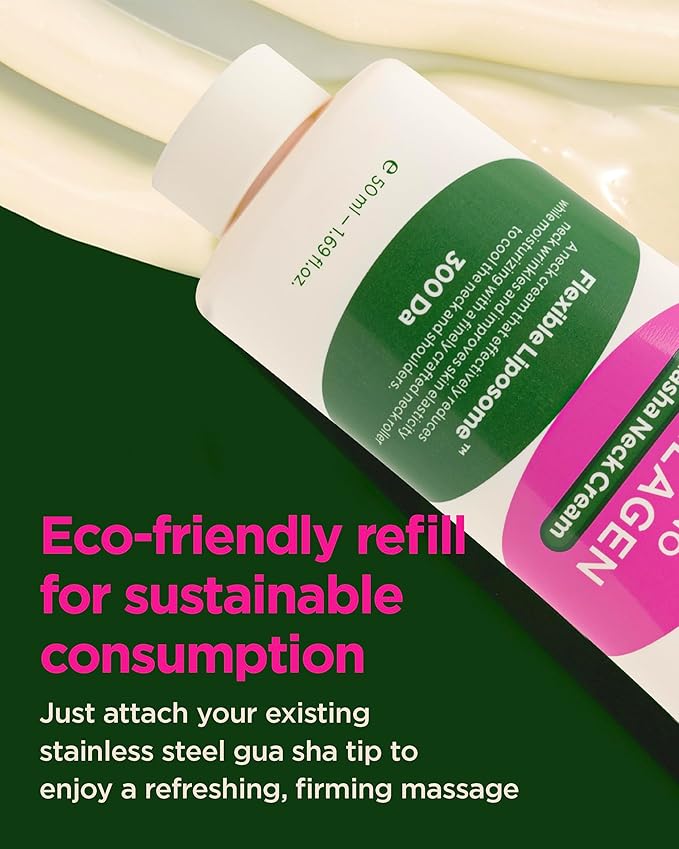 CKD Gua Sha Neck Cream [Refill] - Retinol Collagen Firming Cream for Double Chin, Neck & Jawline Lifting, Korean Skin Care without Massage Roller, 1.69 fl oz