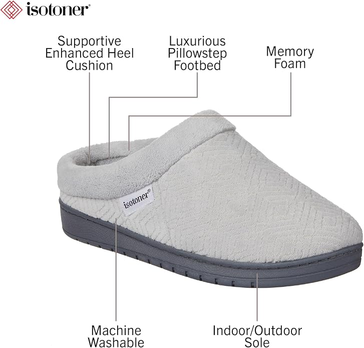 isotoner Women's Diamond Microterry Gemma Clog Slipper