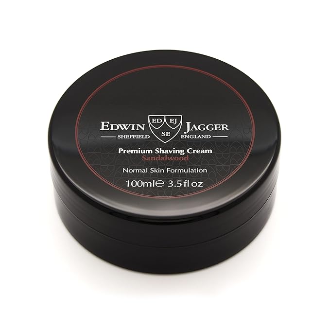 Edwin Jagger 99.9% Natural Premium Shaving Cream, 100ml Tub - Sandalwood, 3.4-Ounce
