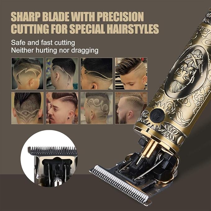 RESUXI Hair Clippers for Men Hair Trimmer for Barbers,Professional Cordless T Blade Trimmer, Beard Edger Liners for Men,Barber Shavers for Hair Cutting,Gold Knight Close-Cutting Hair Machine