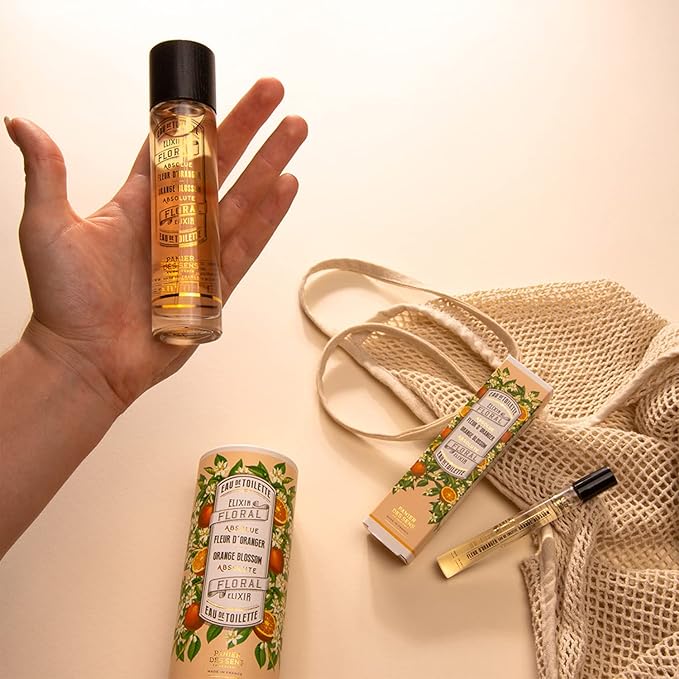Panier des Sens - Orange Blossom Eau de Toilette + Roll-on Travel Perfume - Light, Natural & Floral Fragrance - Mini Set - Women's Eau de Toilette - 0.3 + 1.7 Floz