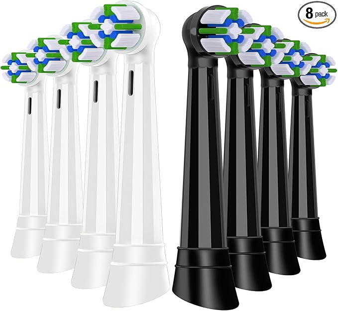 Electric Toothbrush Heads Compatible with Oral B iO Replacement Heads, Soft Bristles& 16° Angled Design,Fit for iO 8/9/10 Models,8 Count for Family Sharing
