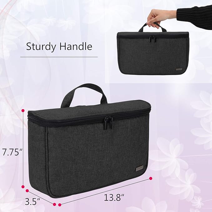 Teamoy Travel Storage Bag Compatible with Dyson Airwrap Styler, Portable Travel Organizer for Airwrap Styler and Attachments, Black