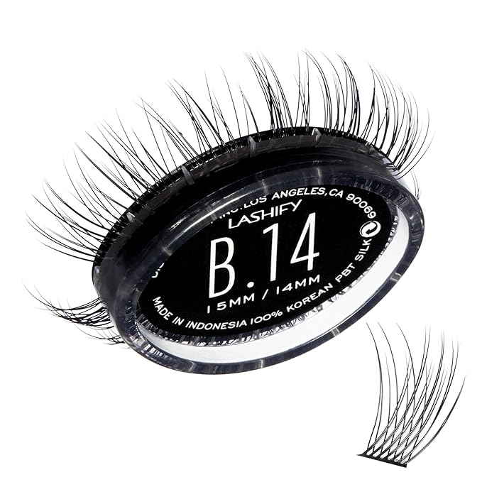 Lashify Bold 14mm Gossamer DIY Eyelash Extensions Refill, Black, Easy False Eyelashes for a Natural Look