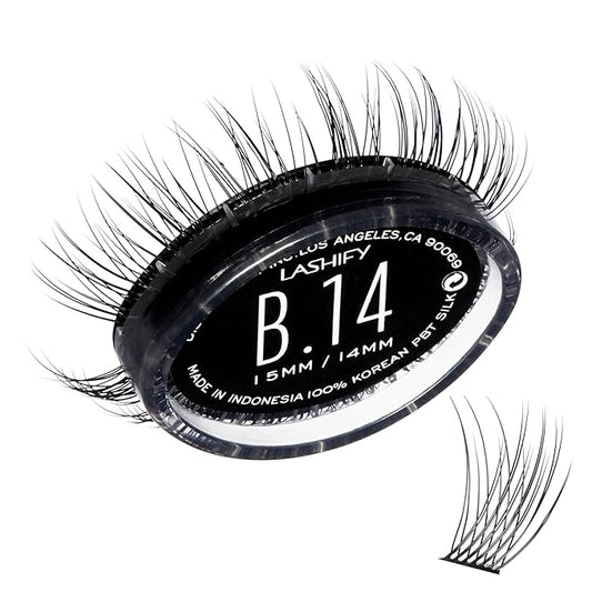 Lashify Bold 14mm Gossamer DIY Eyelash Extensions Refill, Black, Easy False Eyelashes for a Natural Look