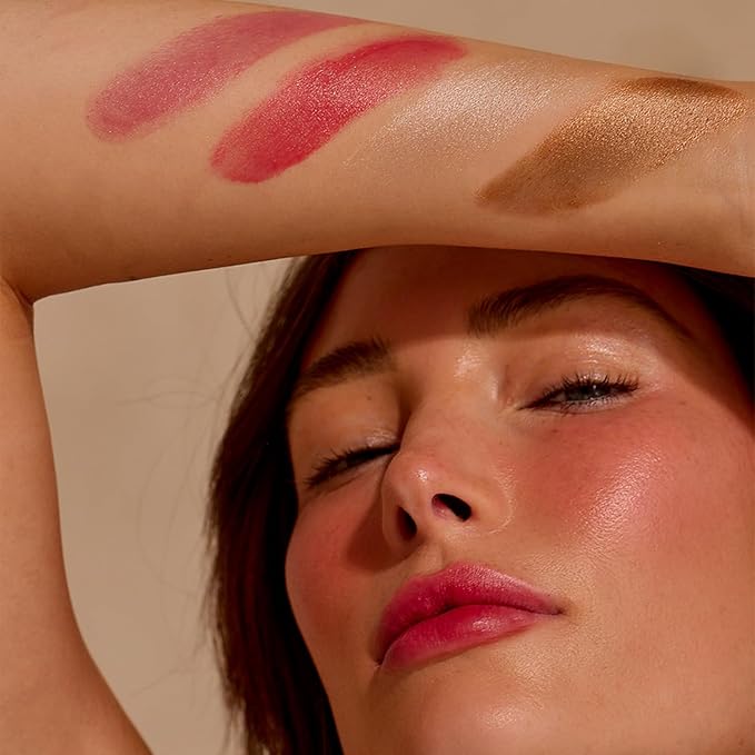 + Lux Unfiltered N°18 Illuminating Beauty Balm in Sunset (Sun Kissed Glow), Non Toxic, Cruelty-Free, Vegan Shimmer Blush Face Stick