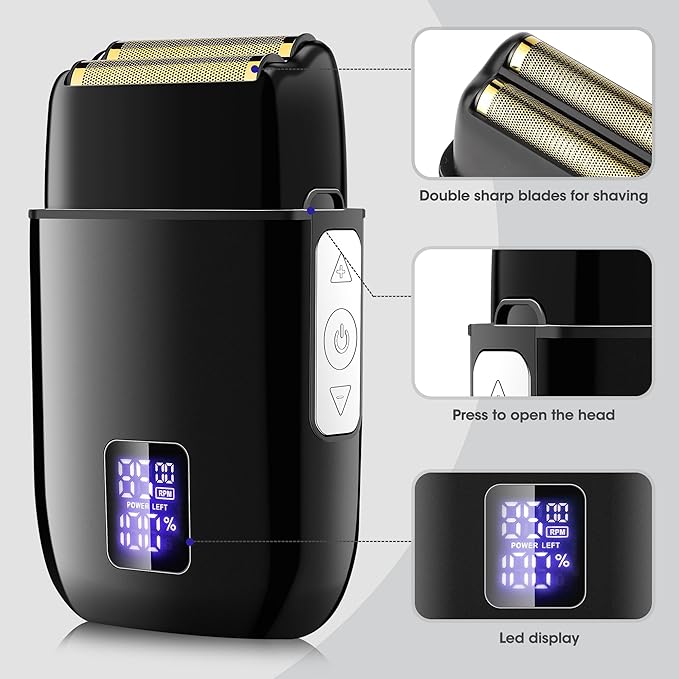 Lanumi Professional Hair Clippers Electric Razor Shavers Men 3 Piece Set Rechargeable Clippers and Trimmers Beard Trimmer Barber Kit with Travel Case Clippers for Hair Cutting Gifts for him