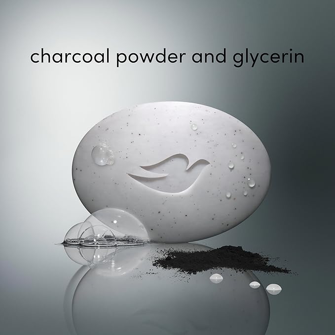 Dove Beauty Bar Soap Deep Exfoliating Charcoal Powder & Glycerin 14 count,for Softer, Smoother Skin,Scrubs Away Impurities 3.75oz