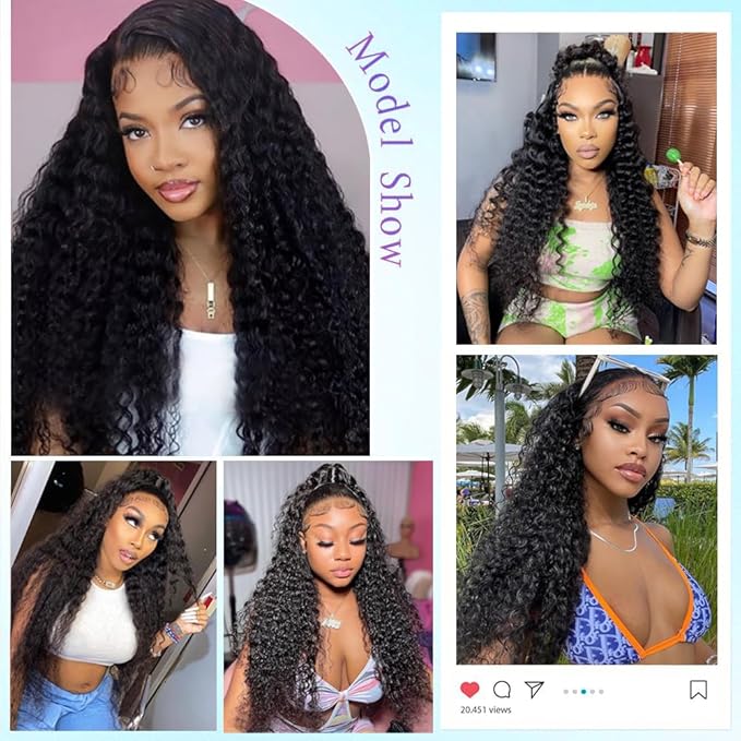 32inch Highlight Ombre 13x6 Lace Front Wig Human Hair Pre Plucked P4/27 Deep Wave Lace Front Wigs Human Hair Honey Blonde HD Lace Frontal Wigs 180% Density Colored curly Wig